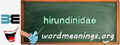 WordMeaning blackboard for hirundinidae